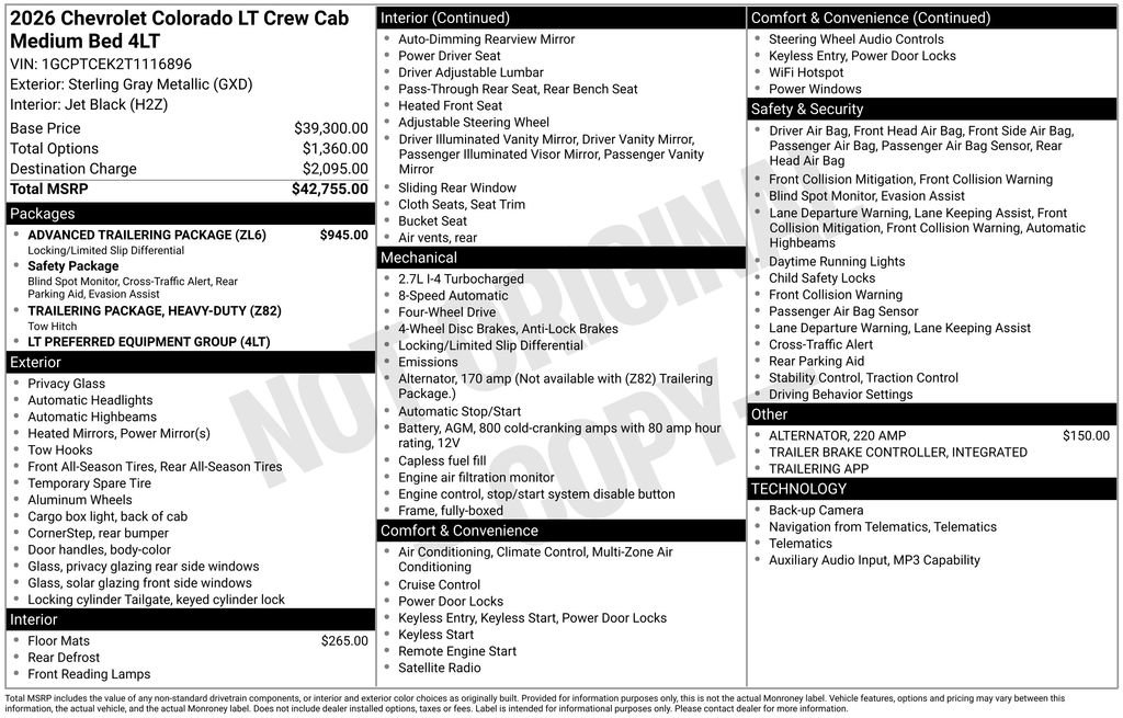 Used 2026 Chevrolet Colorado LT w/ Advanced Trailering Package image 34