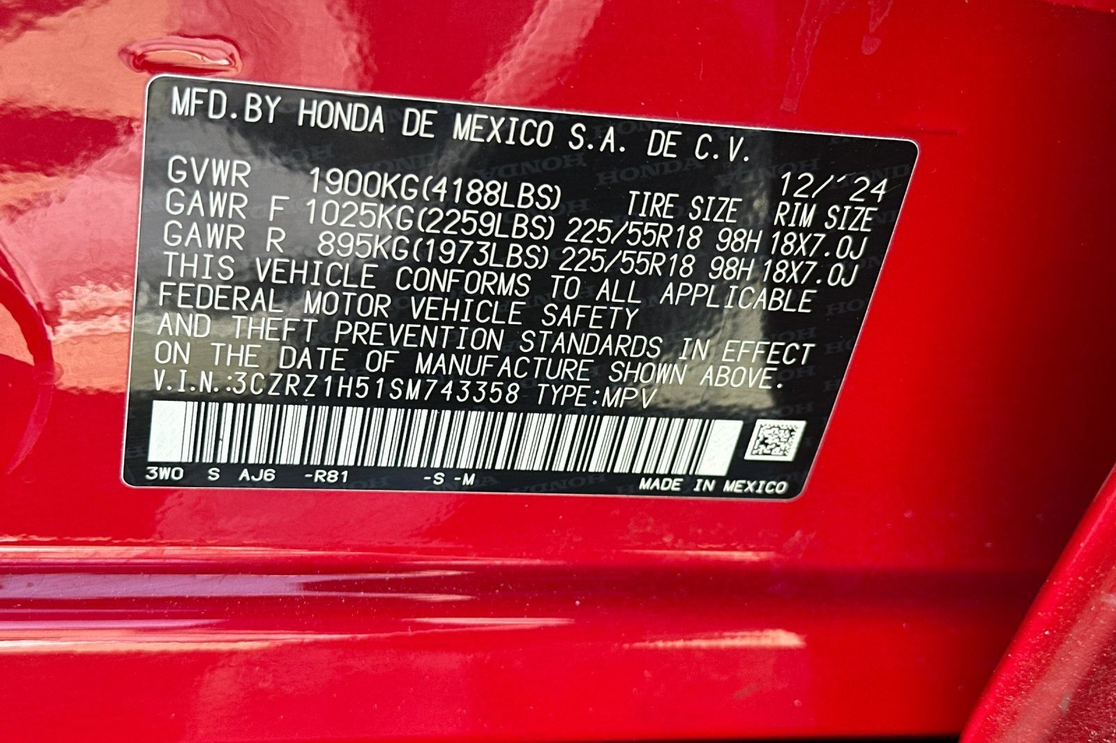 Certified 2025 Honda HR-V Sport image 28