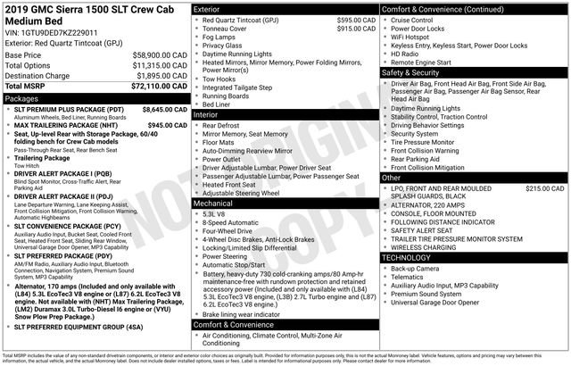 Used 2019 GMC Sierra 1500 SLT w/ SLT Premium Plus Package AWD/4WD image 21