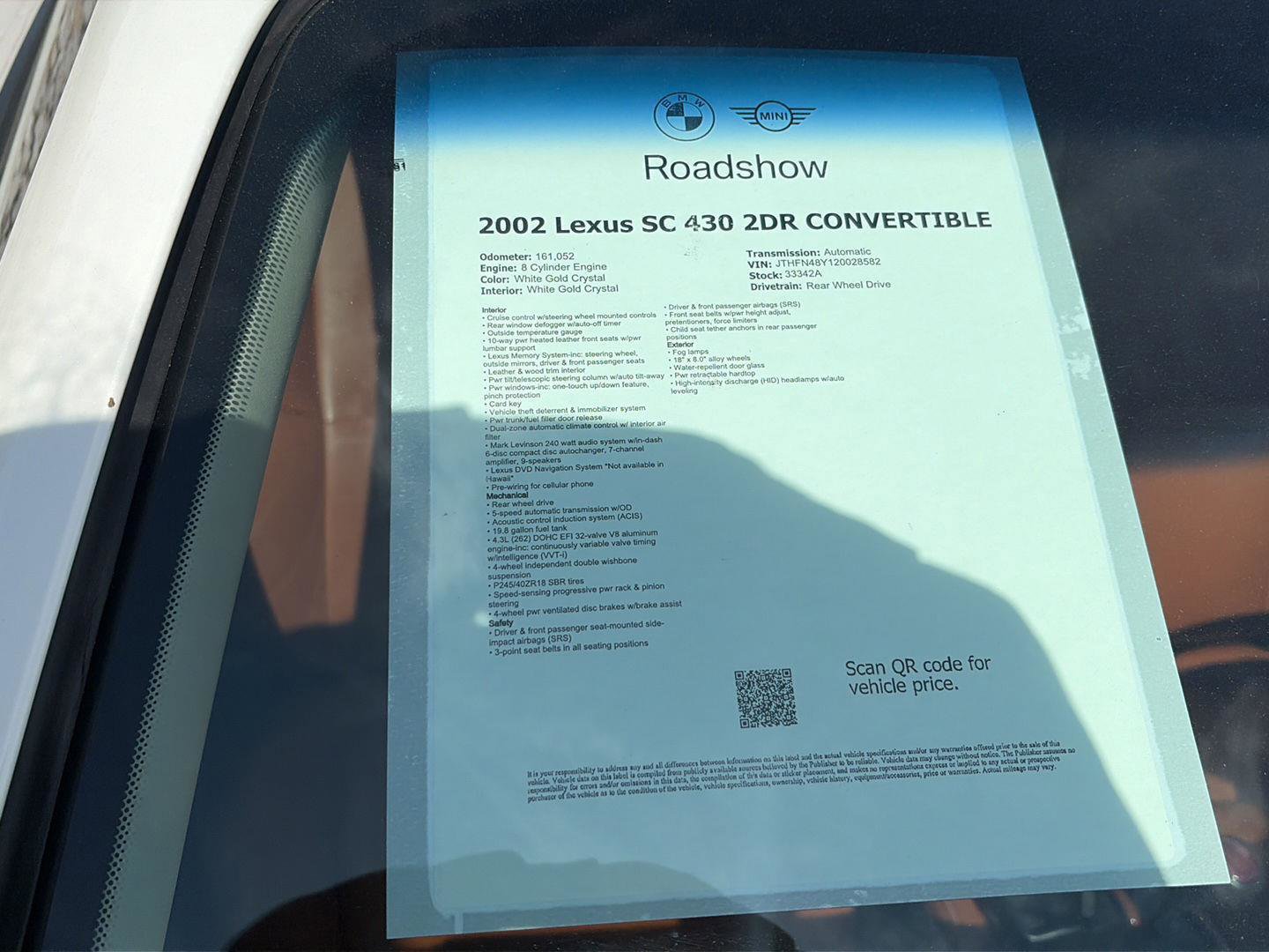 Used 2002 Lexus SC 430 Convertible image 19