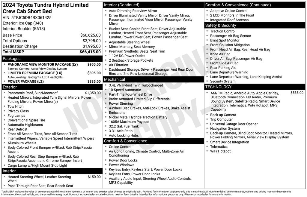 Used 2024 Toyota Tundra Limited AWD/4WD image 36