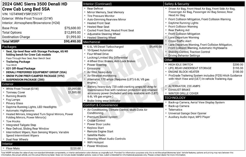 Used 2024 GMC Sierra 3500 Denali w/ Snow Plow Prep/Camper Package AWD/4WD image 36