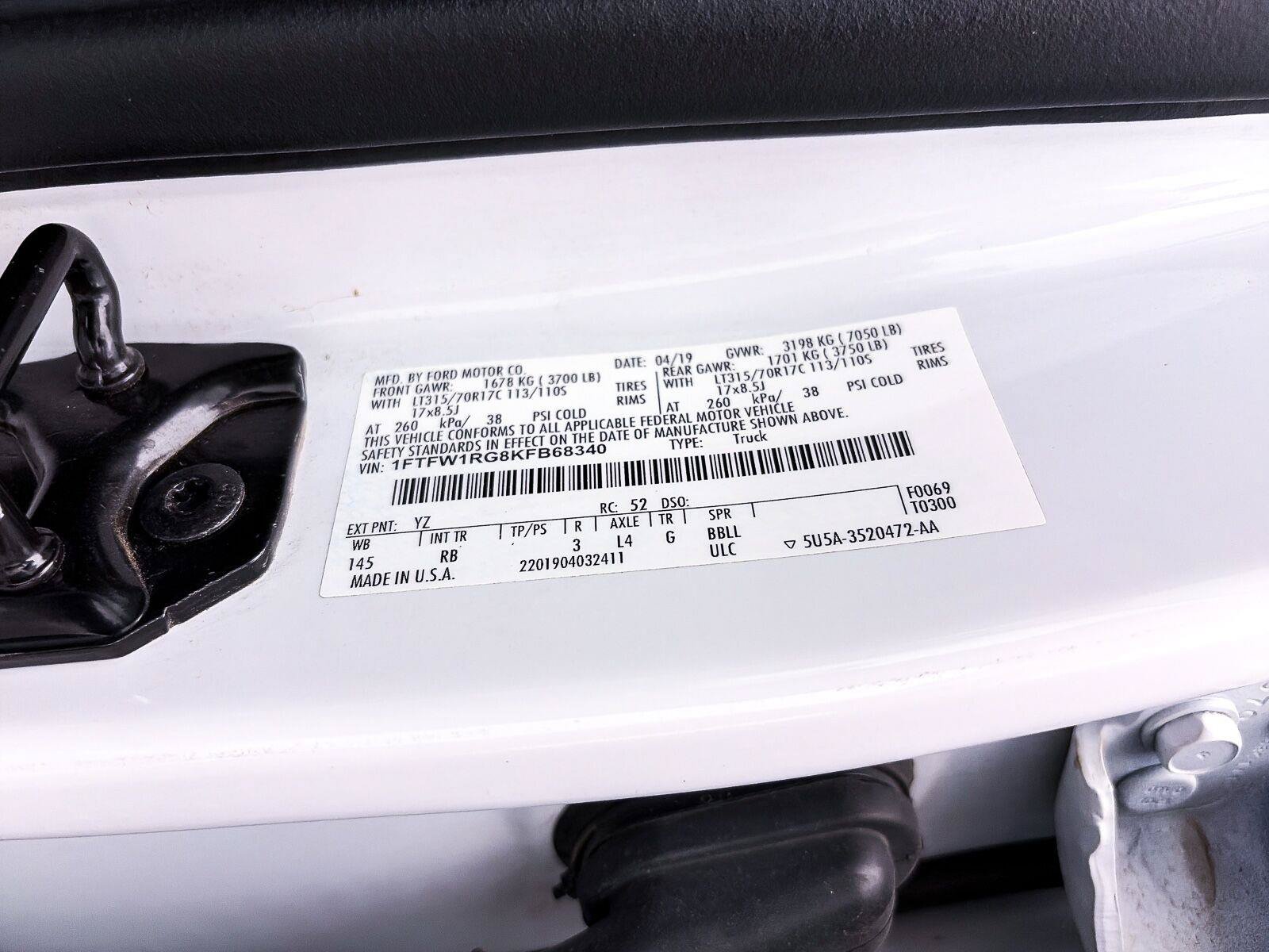 Used 2019 Ford F150 Raptor w/ Equipment Group 802A Luxury AWD/4WD image 38