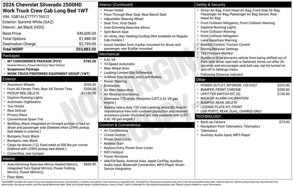 New 2026 Chevrolet Silverado 2500 W/T w/ WT Convenience Package image 32