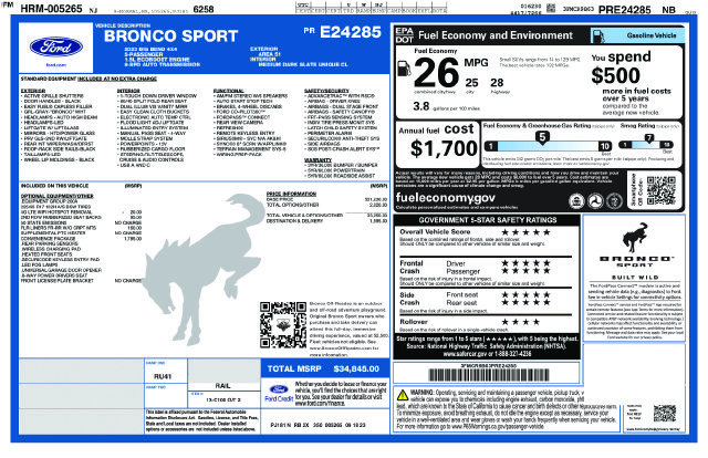 Used 2023 Ford Bronco Sport Big Bend w/ Convenience Package AWD/4WD image 34