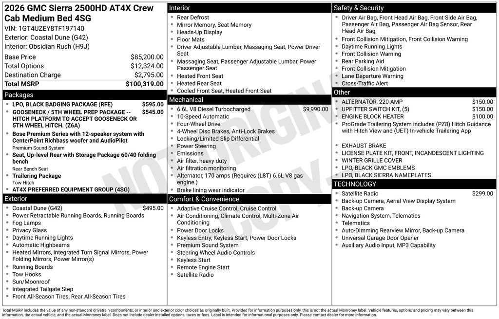 Used 2026 GMC Sierra 2500 AT4X w/ LPO, Black Badging Package image 53