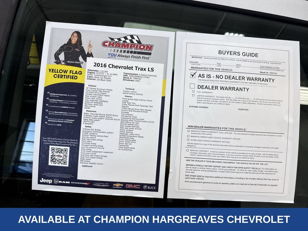 Certified 2016 Chevrolet Trax LS AWD/4WD image 44