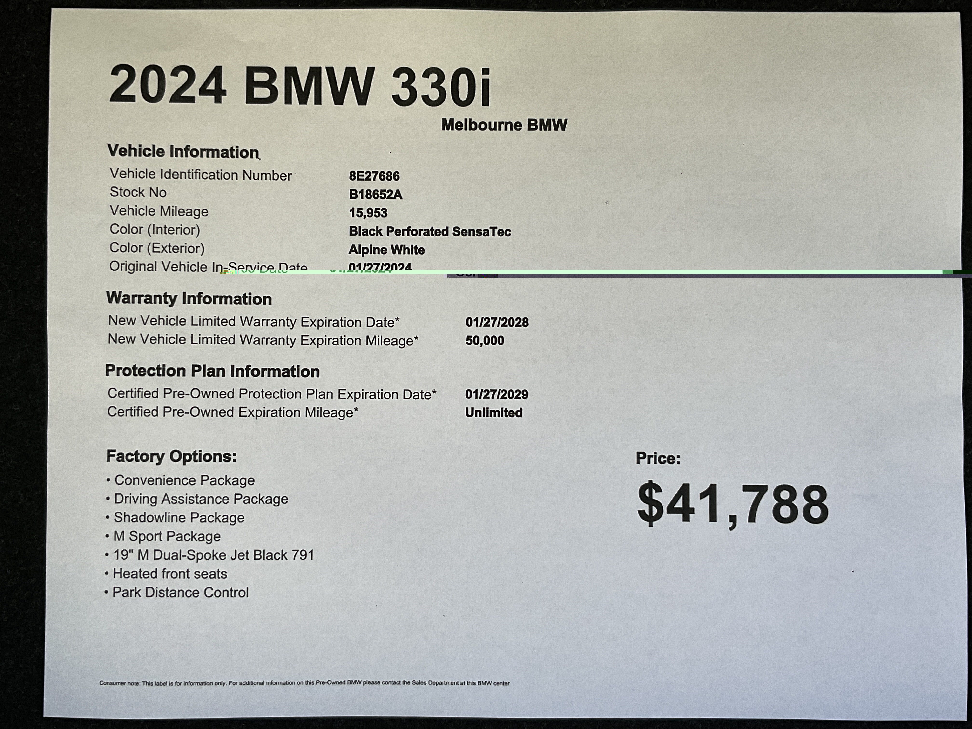 Certified 2024 BMW 330i Sedan w/ M Sport Package RWD image 38