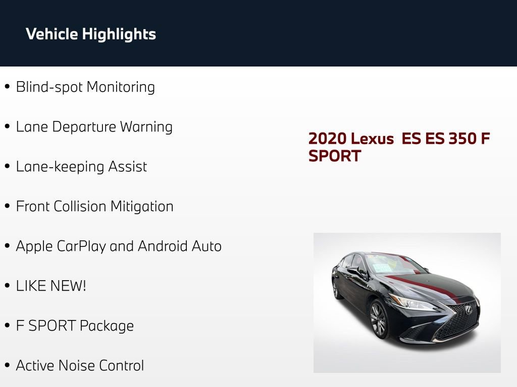 Used 2020 Lexus ES 350 F Sport w/ Accessory Package FWD image 4