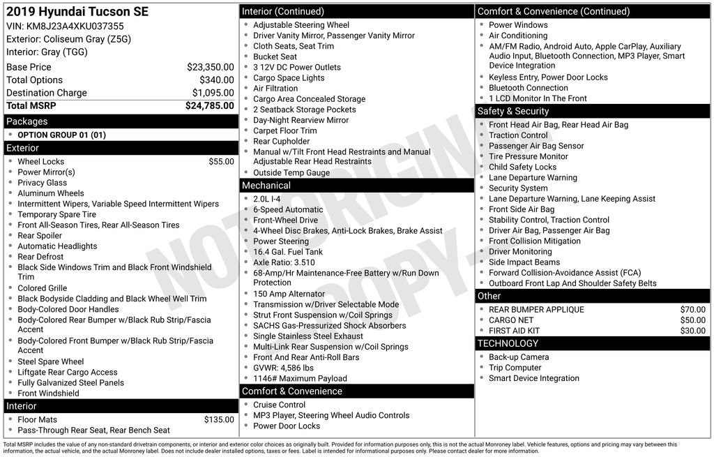 Used 2019 Hyundai Tucson SE image 5