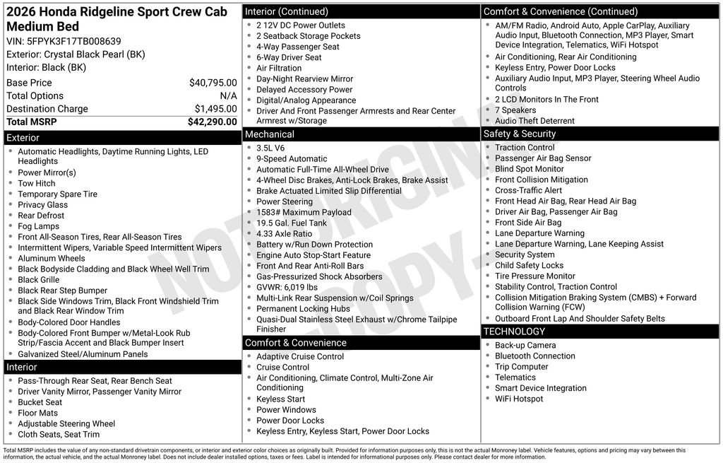 Used 2026 Honda Ridgeline Sport image 11