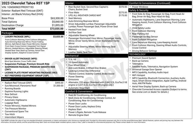 Used 2023 Chevrolet Tahoe RST w/ Luxury Package AWD/4WD image 15