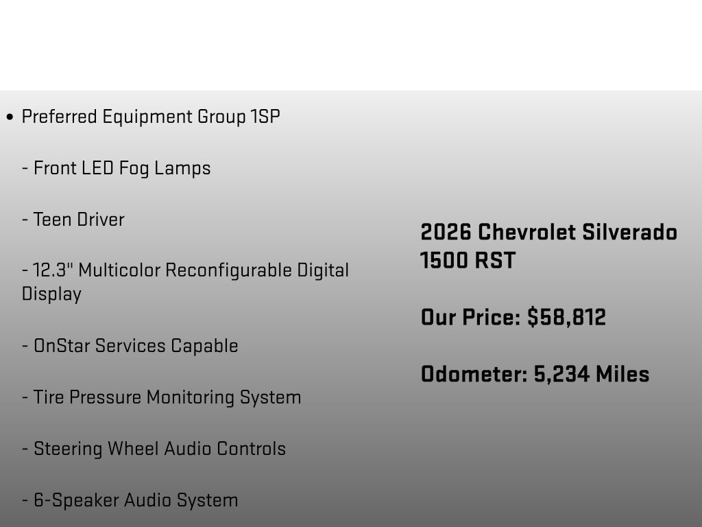 Used 2026 Chevrolet Silverado 1500 RST AWD/4WD image 24