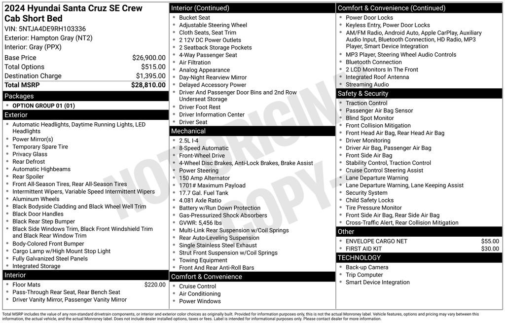 Certified 2024 Hyundai Santa Cruz SE image 29