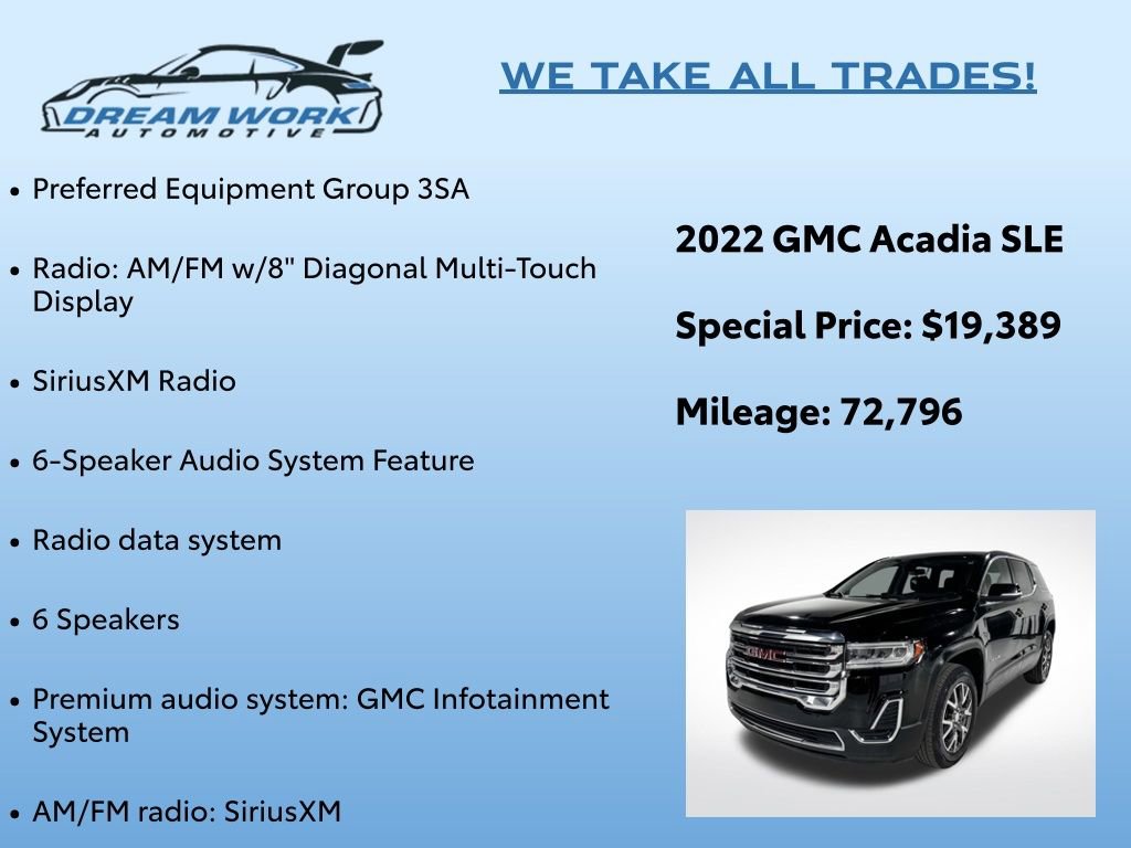 Used 2022 GMC Acadia SLE image 2