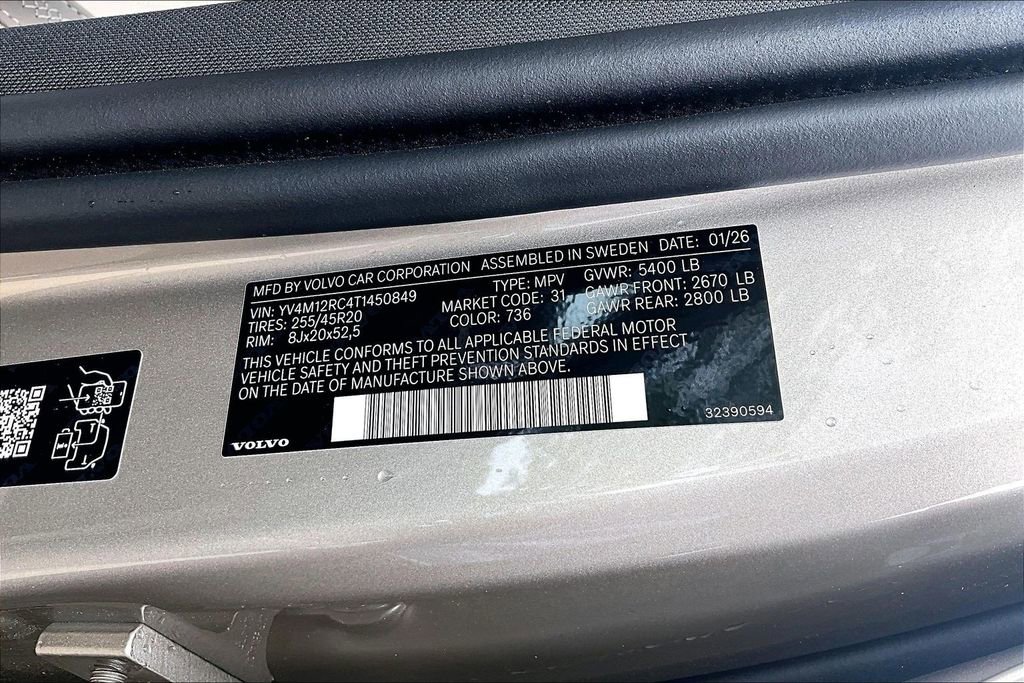New 2026 Volvo XC60 B5 Plus w/ Protection Package Premier AWD/4WD image 36