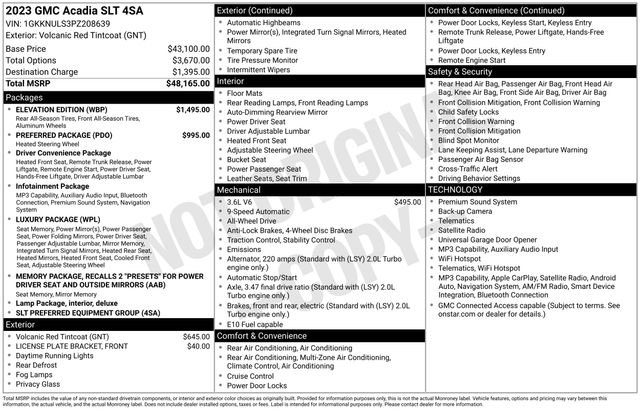 Used 2023 GMC Acadia SLT w/ Elevation Edition AWD/4WD image 15