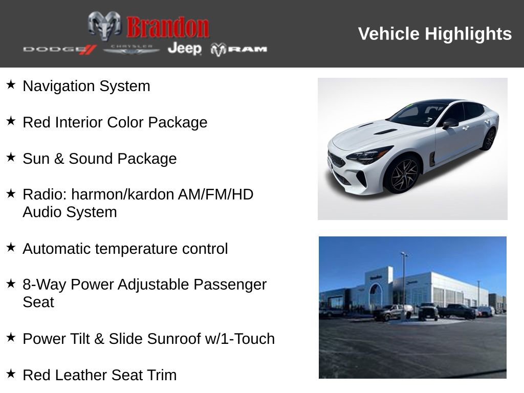 Used 2022 Kia Stinger GT-Line w/ Sun & Sound Package image 3