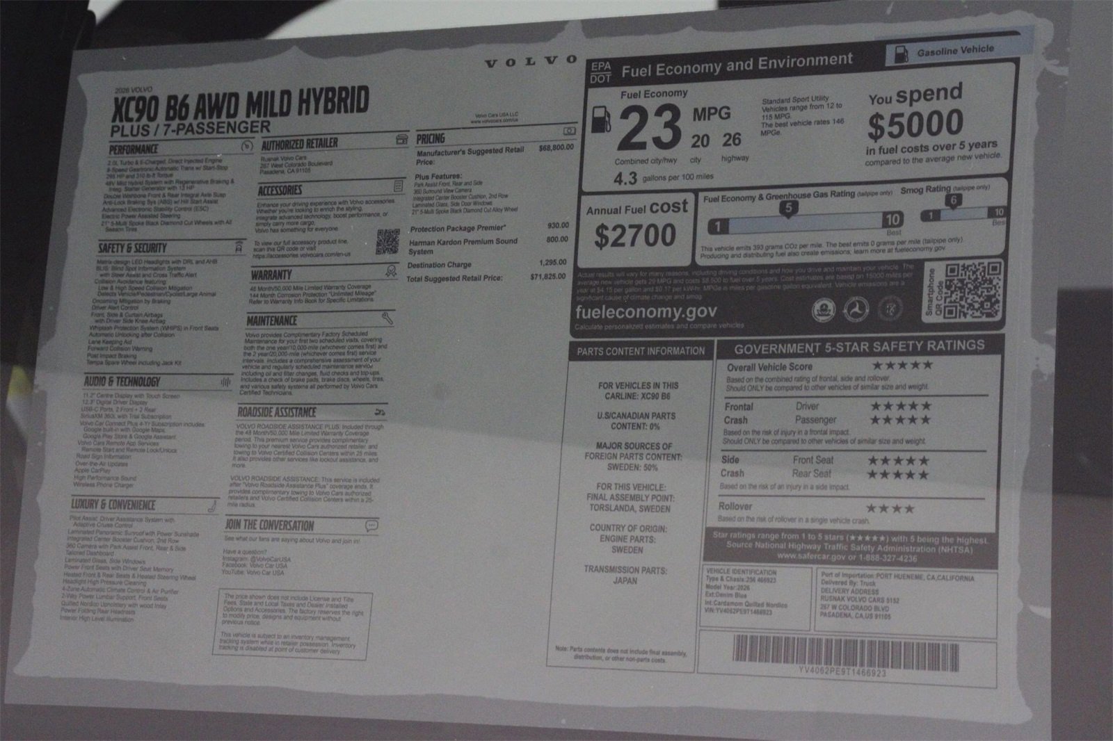 New 2026 Volvo XC90 B6 Plus w/ Protection Package Premier image 18