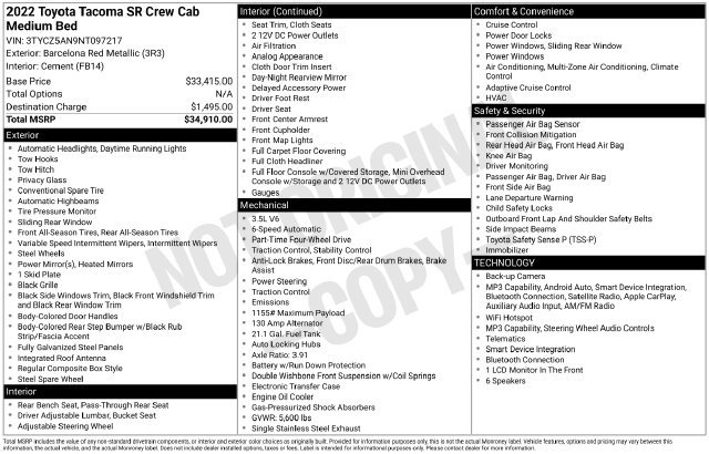 Used 2022 Toyota Tacoma SR AWD/4WD image 22