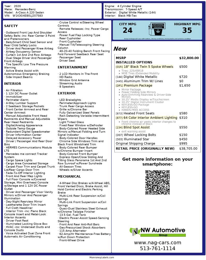 Used 2020 Mercedes-Benz A 220 w/ Premium Package image 2
