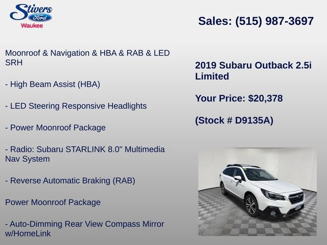 Used 2019 Subaru Outback 2.5i Limited AWD/4WD image 8