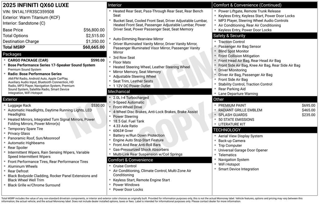 Certified 2025 INFINITI QX60 Luxe w/ Cargo Package image 39