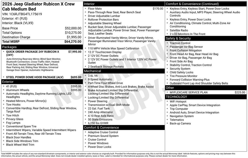 New 2026 Jeep Gladiator Rubicon AWD/4WD image 45