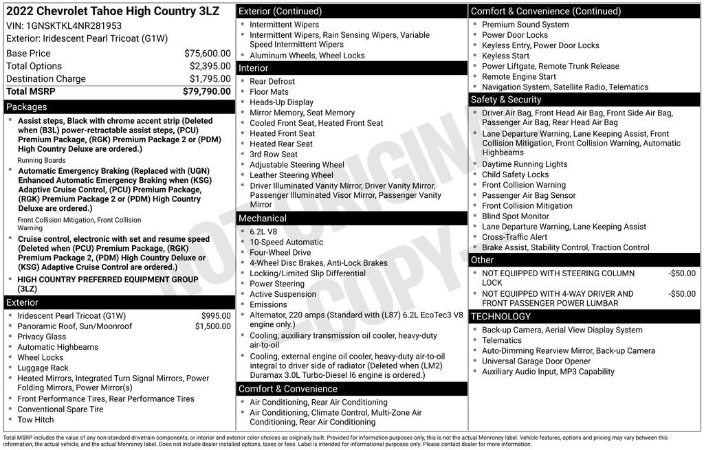 Used 2022 Chevrolet Tahoe High Country image 55