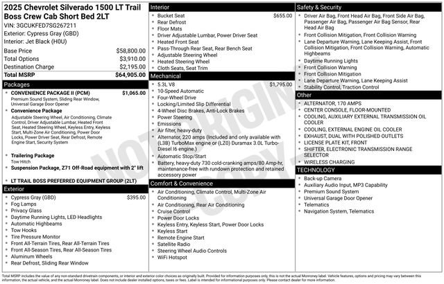 Certified 2025 Chevrolet Silverado 1500 LT Trail Boss w/ Convenience Package II AWD/4WD image 6