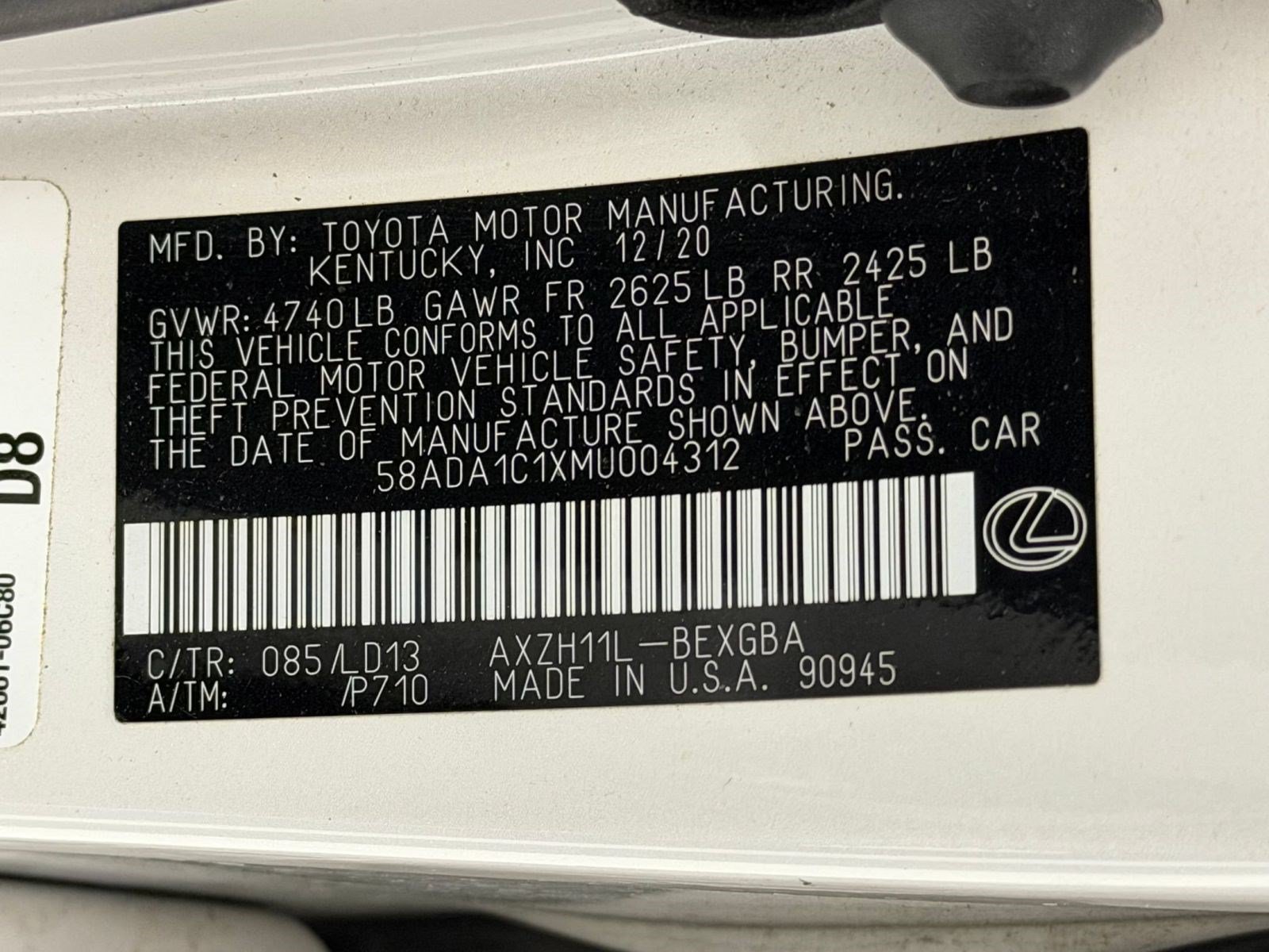 Used 2021 Lexus ES 300h w/ Premium Package FWD image 23