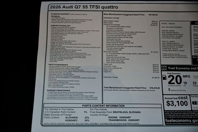 New 2026 Audi Q7 3.0T Premium Plus image 25