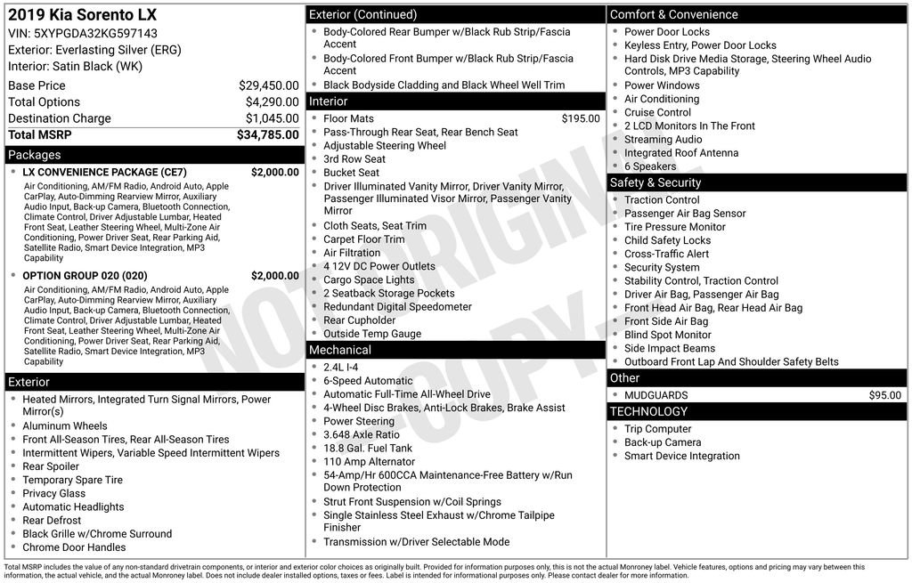 Used 2019 Kia Sorento LX w/ Option Group 020 image 22