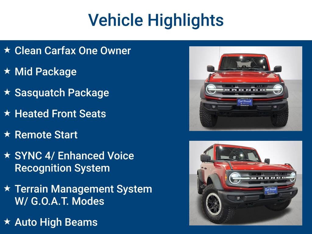 Used 2023 Ford Bronco Big Bend w/ Sasquatch Package AWD/4WD image 3