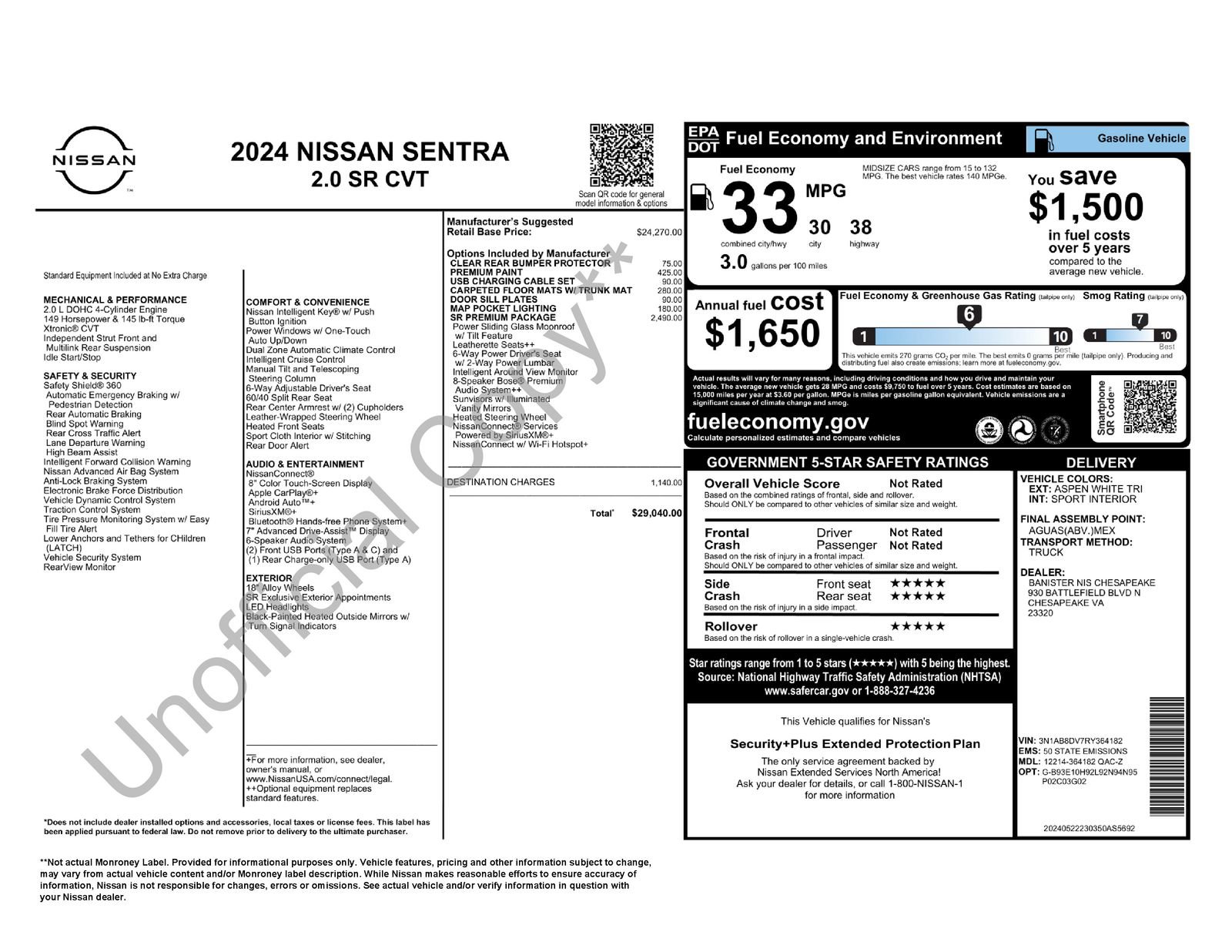 Used 2024 Nissan Sentra SR w/ SR Premium Package FWD image 11