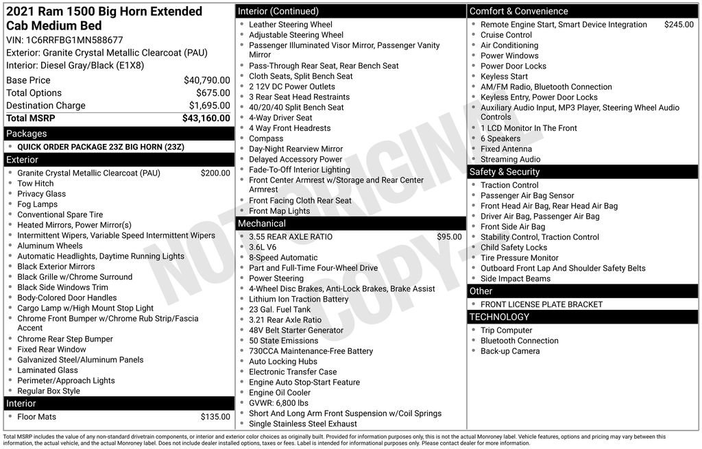 Used 2021 RAM 1500 Big Horn image 37