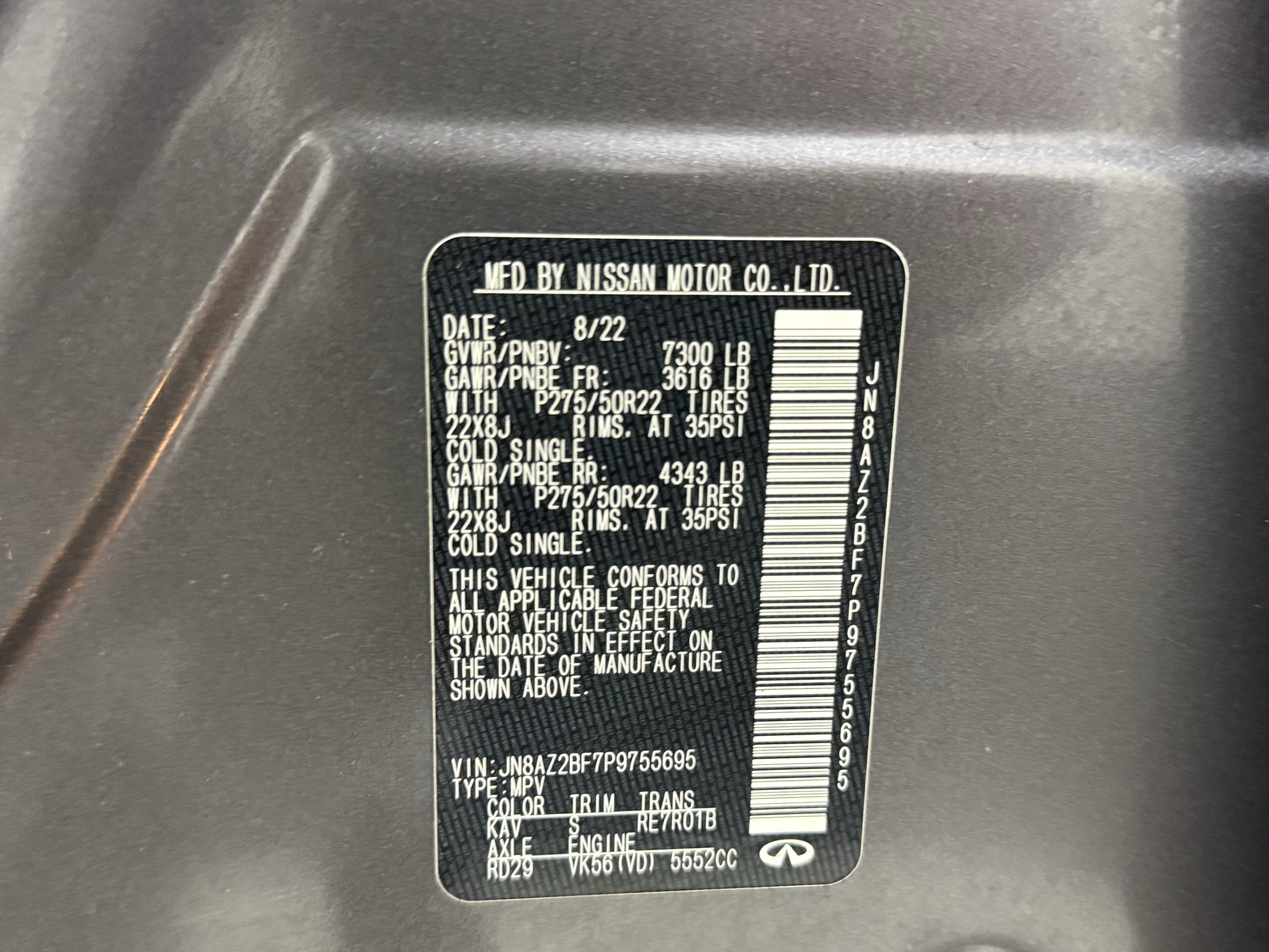 Certified 2023 INFINITI QX80 Sensory w/ Cargo Package RWD image 27