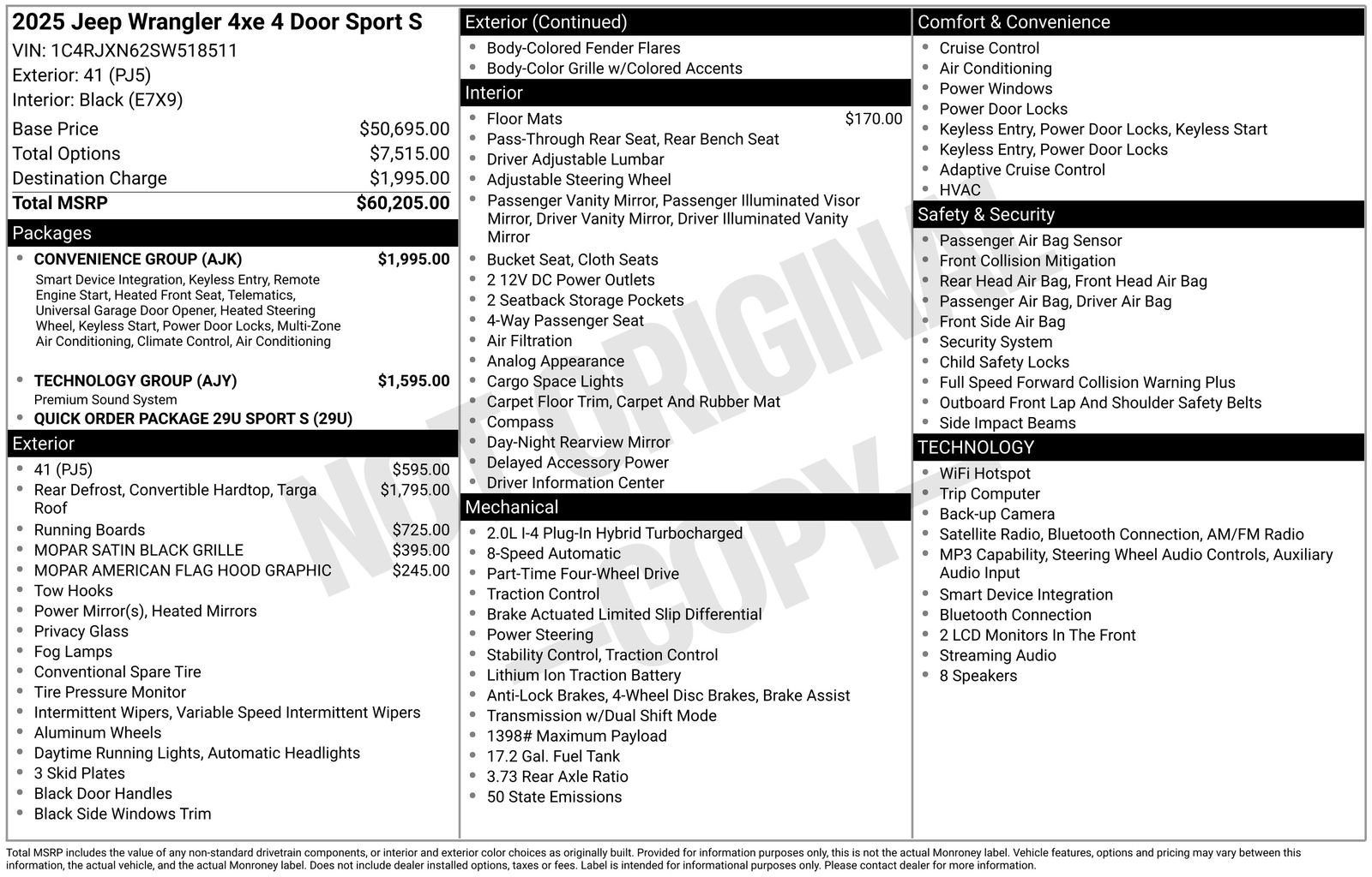 Used 2025 Jeep Wrangler Unlimited Sport S 4xe w/ Convenience Group AWD/4WD image 36