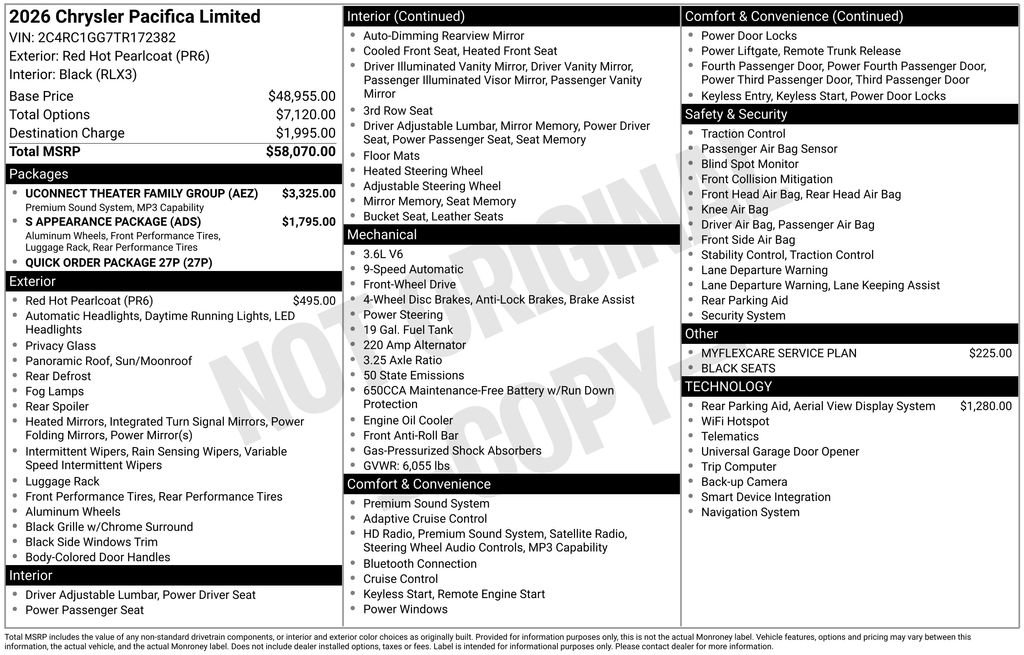 New 2026 Chrysler Pacifica Limited w/ Uconnect Theater Family Group image 6