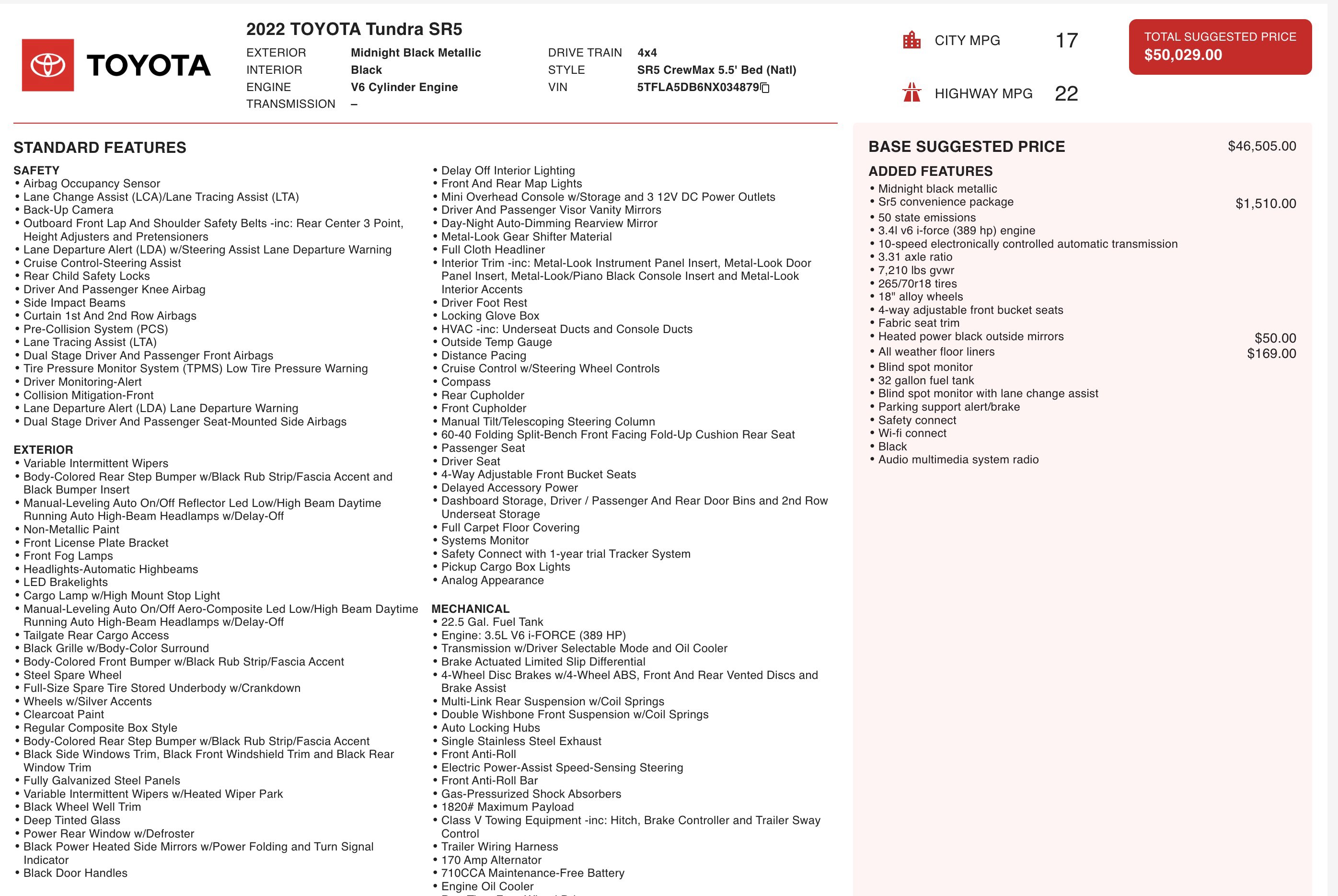 Used 2022 Toyota Tundra SR5 w/ SR5 Convenience Package image 6