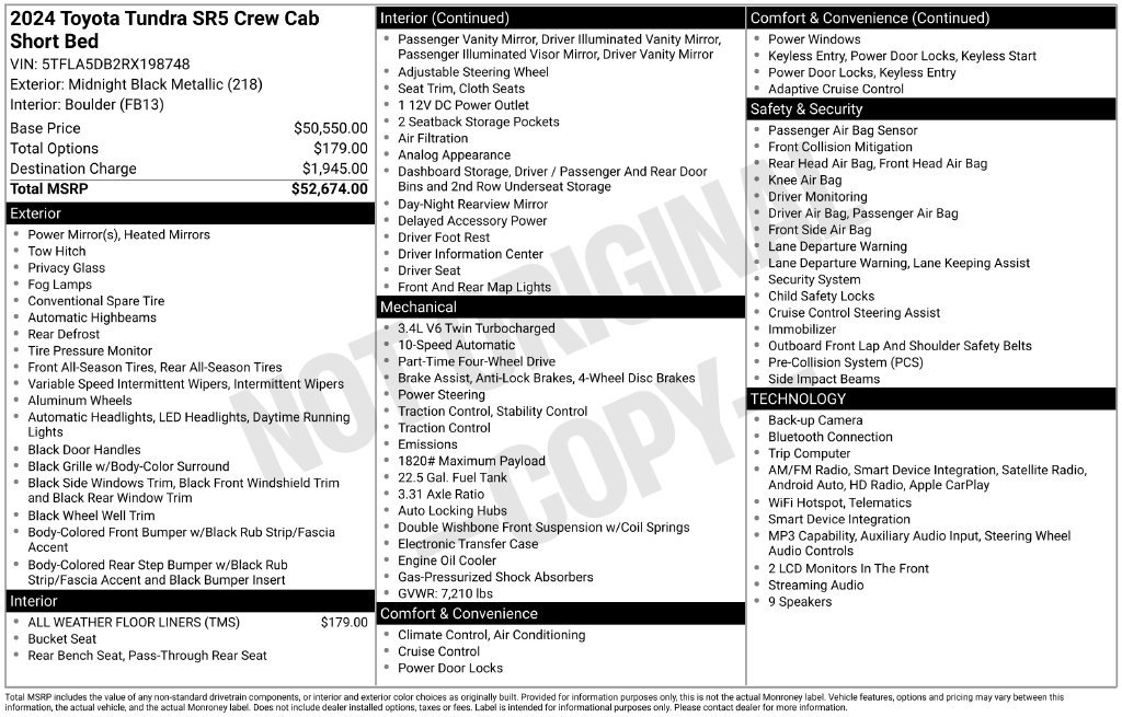 Used 2024 Toyota Tundra SR5 AWD/4WD image 30