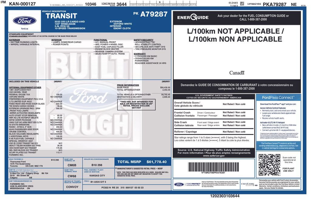 Used 2023 Ford Transit 250 Low Roof AWD w/ Exterior Upgrade Package image 35