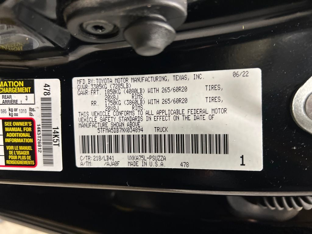 Used 2022 Toyota Tundra 1794 Edition w/ Advanced Package image 27