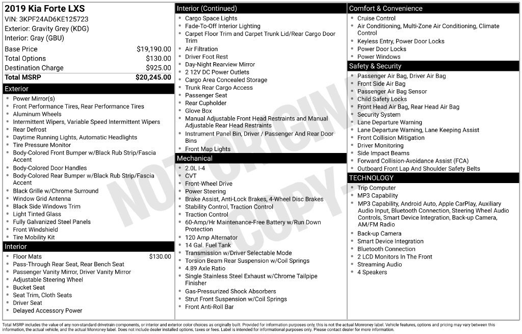 Used 2019 Kia Forte LXS FWD image 11