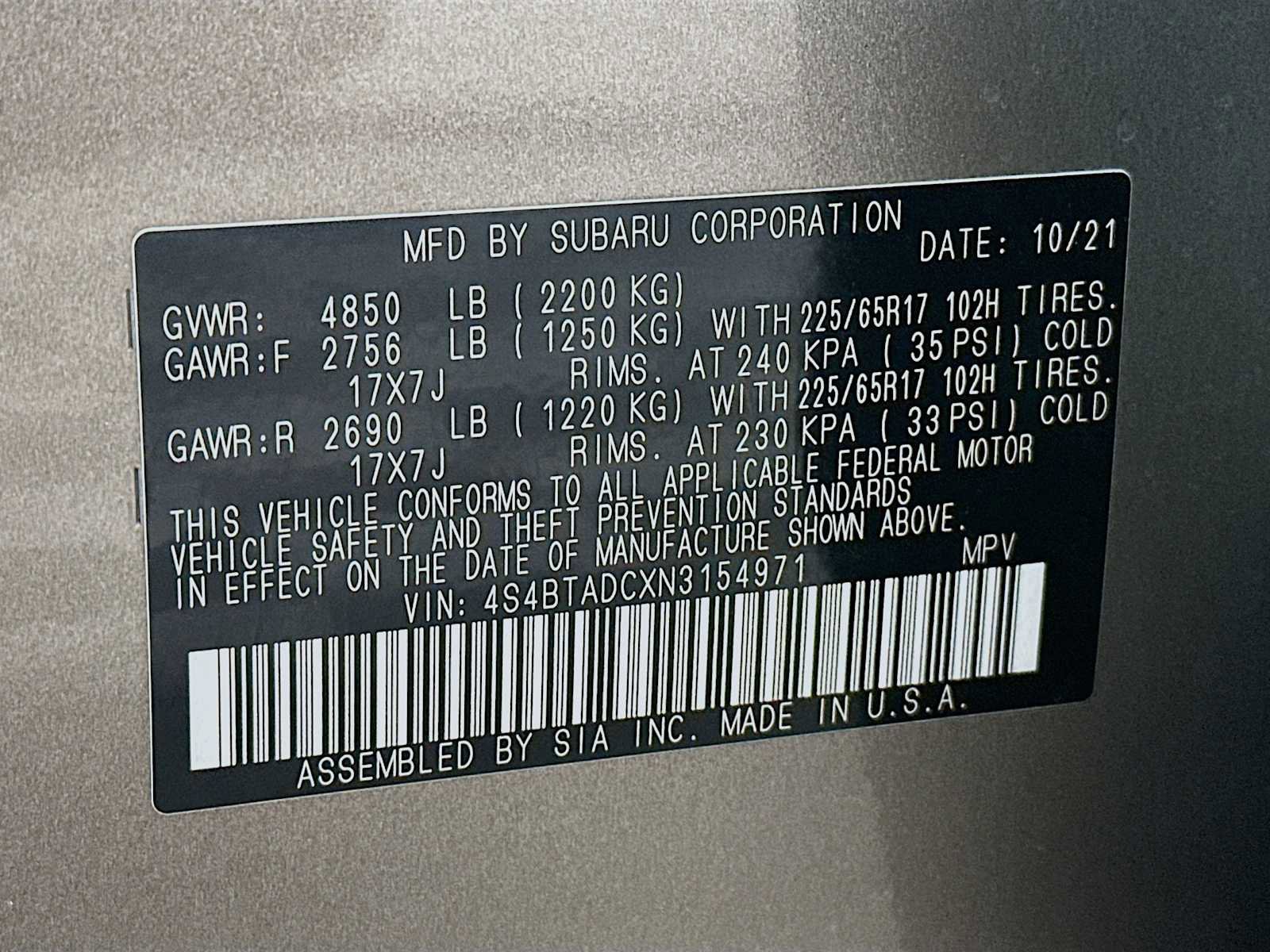 Certified 2022 Subaru Outback Premium w/ Popular Package #1 image 29