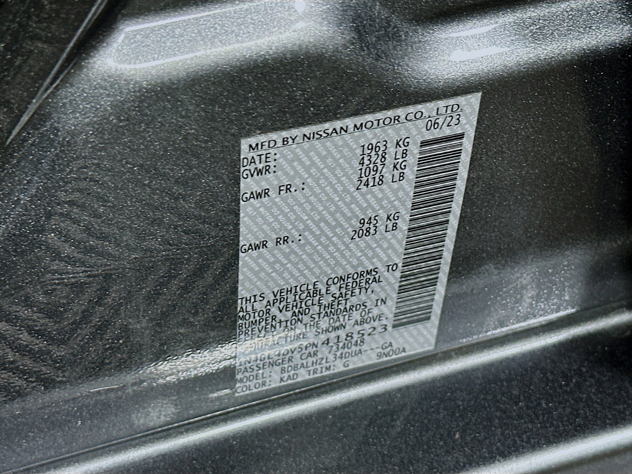 Used 2023 Nissan Altima 2.5 SV FWD image 12