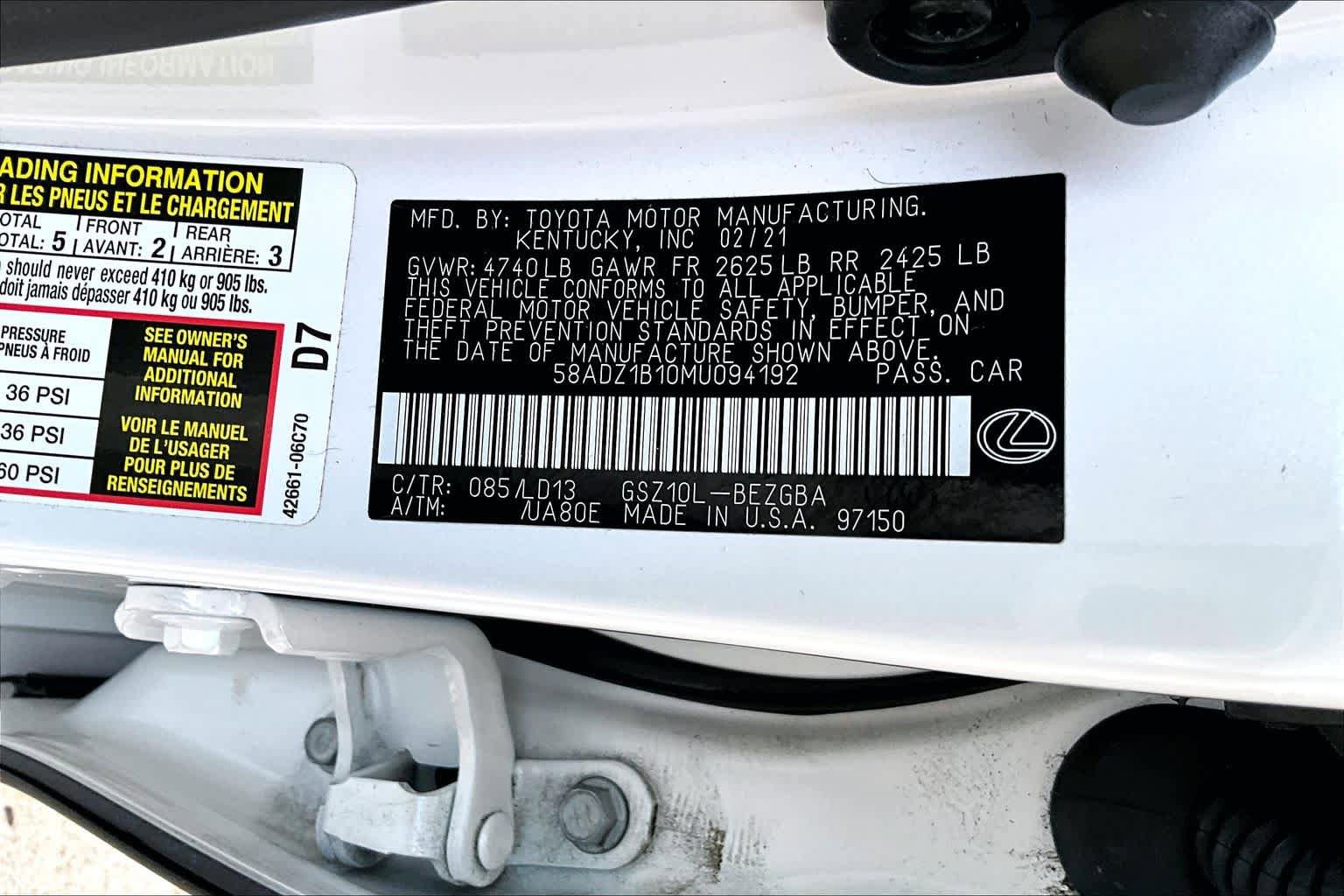 Used 2021 Lexus ES 350 w/ Premium Package image 33