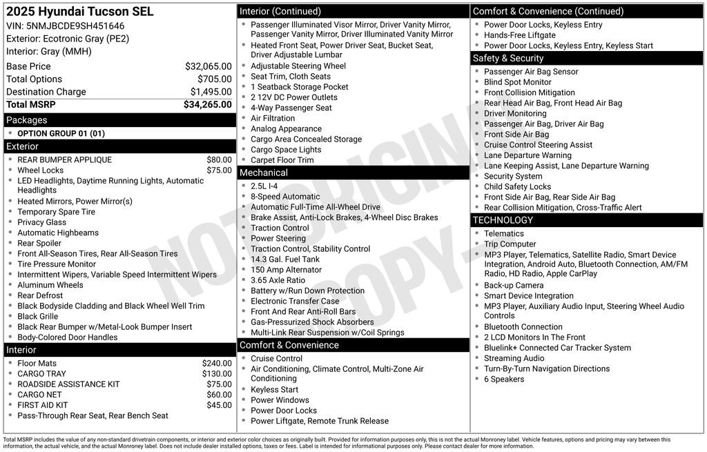 Certified 2025 Hyundai Tucson SEL AWD/4WD image 7