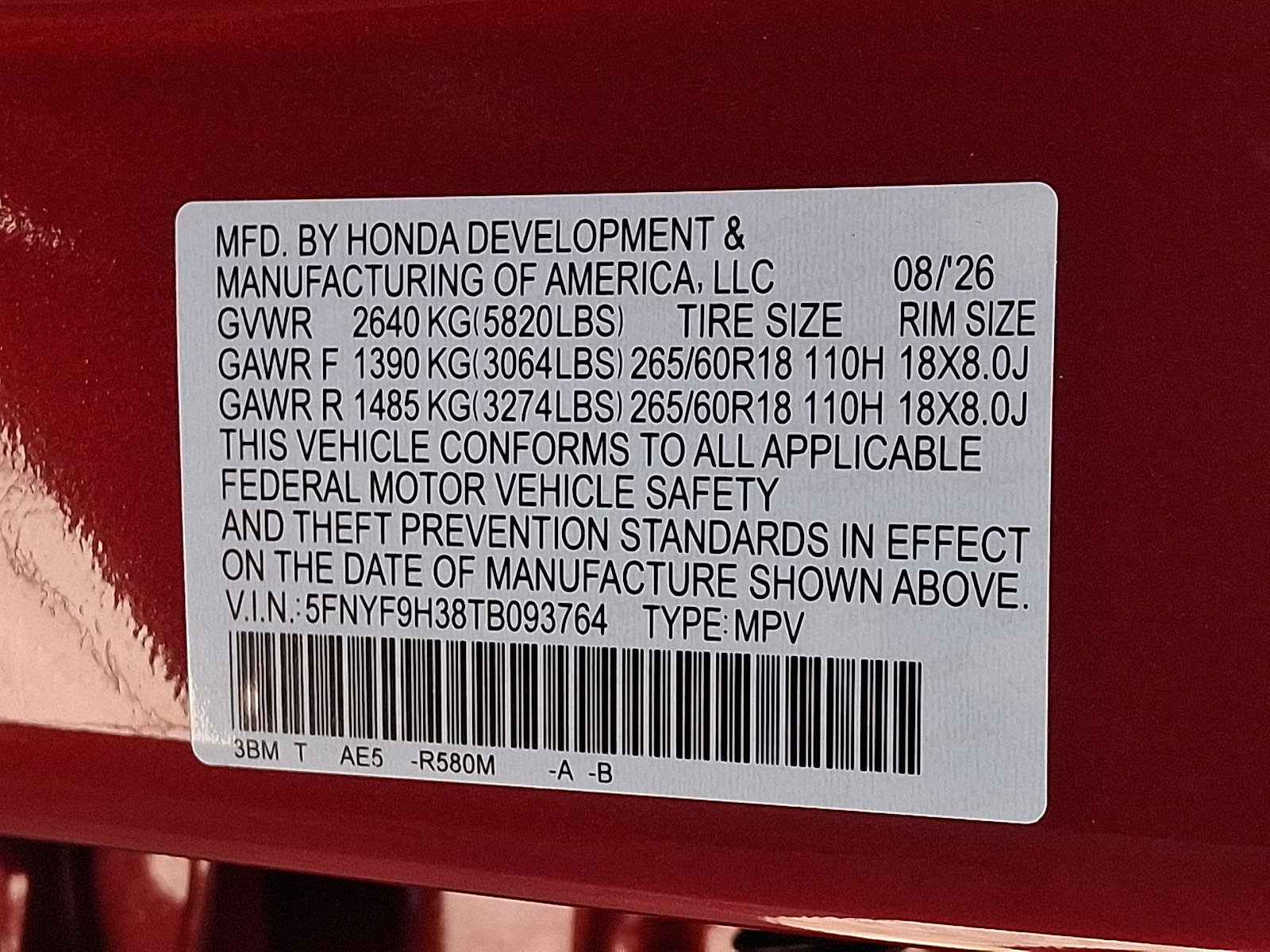 New 2026 Honda Passport RTL image 10