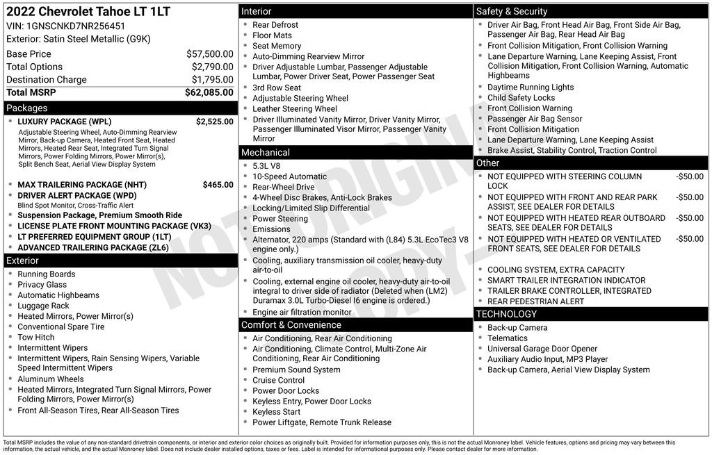 Used 2022 Chevrolet Tahoe LT w/ Luxury Package image 41